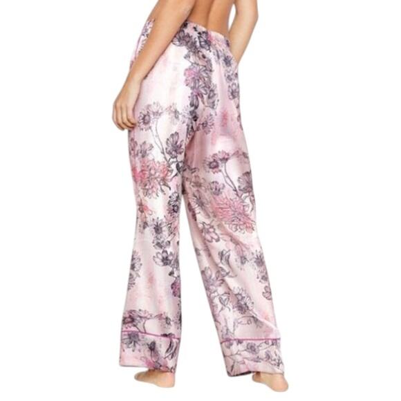 Victoria's Secret Satin PJ Pant Floral Pink Large NWT - Picture 2 of 6